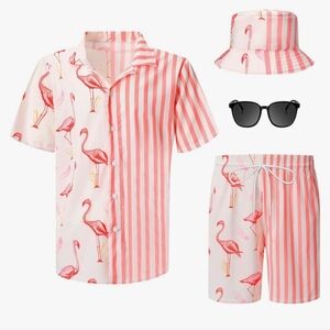 Men's Pink Flamingo 4 piece set Med.
